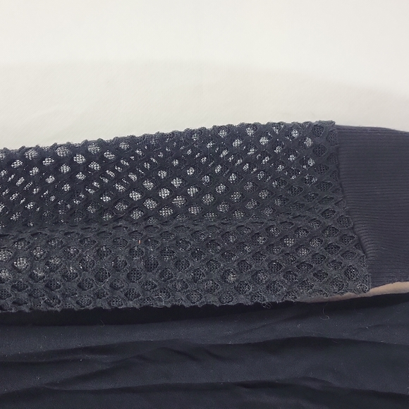 GIBON Black Rayon Fishnet Mesh Upper and Long Sleeve Top Shirt - Picture 5 of 13